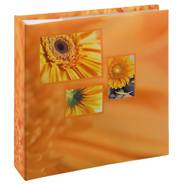 Fotoalbum 10×15/200 Singo – oranžové zasunovací album s motivem květů