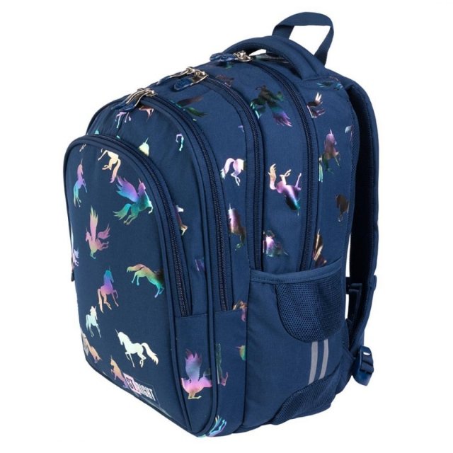 Školní batoh ST.RIGHT - HOLO UNICORN, 4 komorový