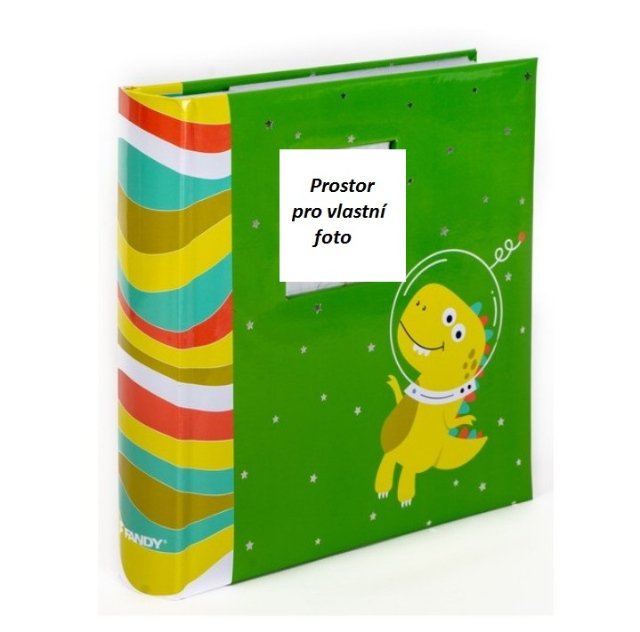 Dětské fotoalbum 10×15/200 Wild – zelené, dinosaurus astronaut