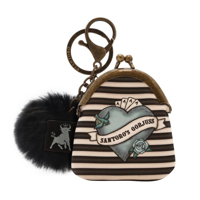 Santoro London Peněženka/klíčenka s bambulkou > varianta Black Pearl