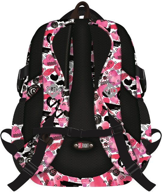 Školní batoh ST.RIGHT - HEARTS, 4 komorový