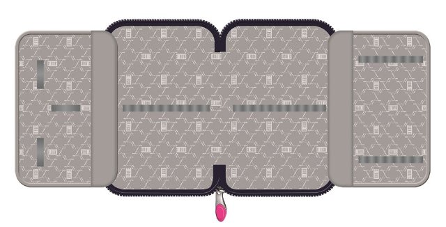 Školní penál jednopatrový ST.RIGHT - HEARTS, bez náplně