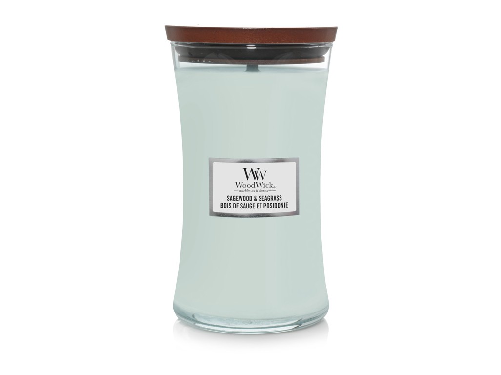 WoodWick Svíčka vysoká váza 609.5 g Šalvějové dřevo a mořská tráva