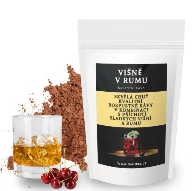 Rozpustná káva Višně v rumu – sladká elegance s hřejivým tónem rumu 500 g
