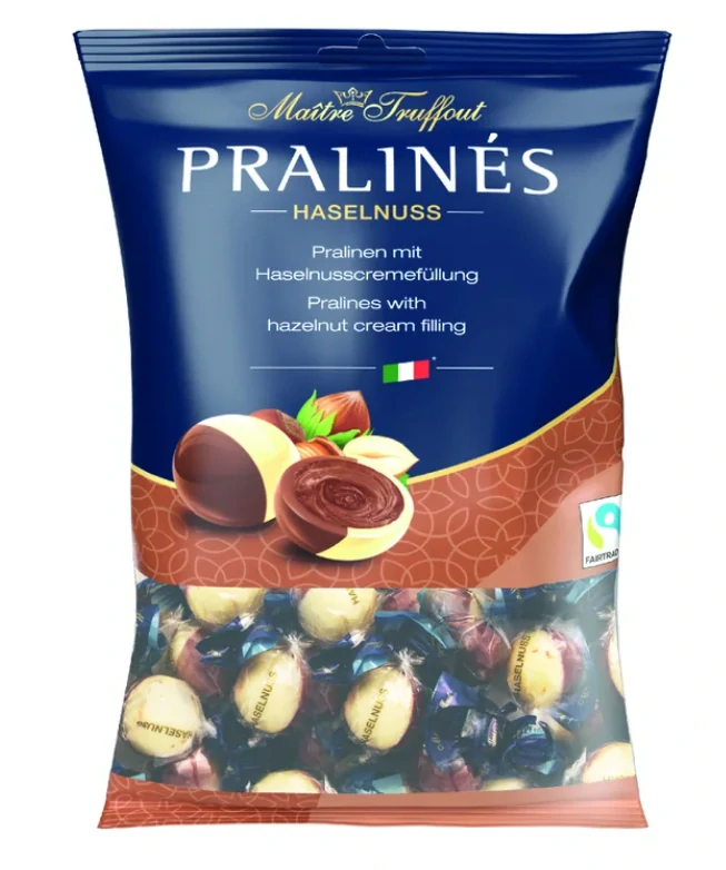 Pralinky z mléčné čokolády s ořechovou náplní 125 g