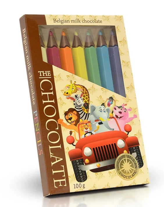 Belgická mléčná čokoláda – čokoládové pastelky 100 g - Madagaskar