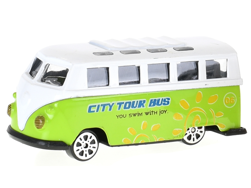 Kovový autobus 7,5 cm v krabičce - volný chod