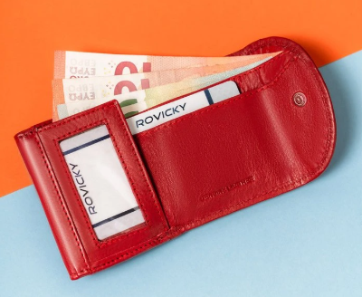Dámská peněženka malá kožená červená 