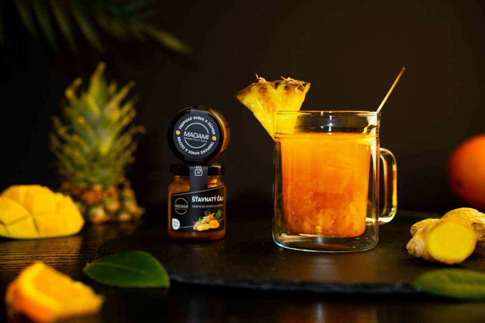 Tropické ovoce & Zázvor 55 g – šťavnatý čaj (pečený čaj)