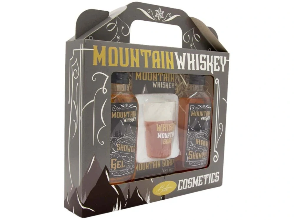 Kosmetická sada Mountain Whiskey – sprchový gel, šampon a mýdlo