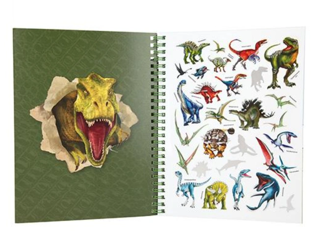 Kreativní omalovánky s dinosaury a 8 pastelkami
