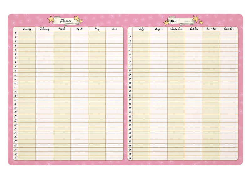 Santoro London Daily Planner - nedatovaný diář - Smitten Kitten