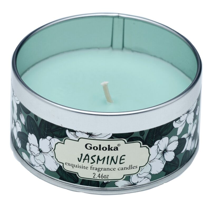 Goloka Svíčka v plechové krabičce Nag Champa Jasmín