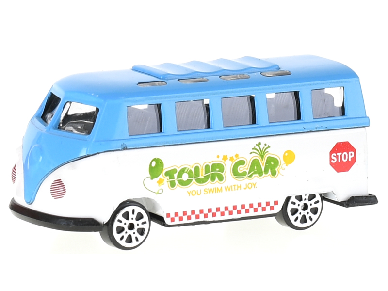 Kovový autobus 7,5 cm v krabičce - volný chod