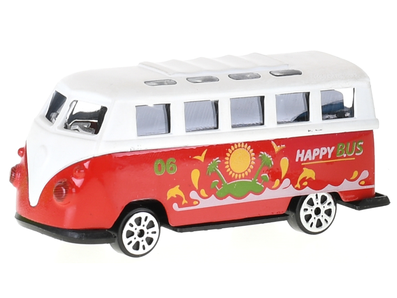 Kovový autobus 7,5 cm v krabičce - volný chod
