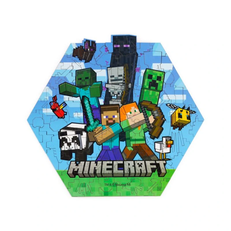 Minecraft puzzle dřevěná v krabičce Creeper