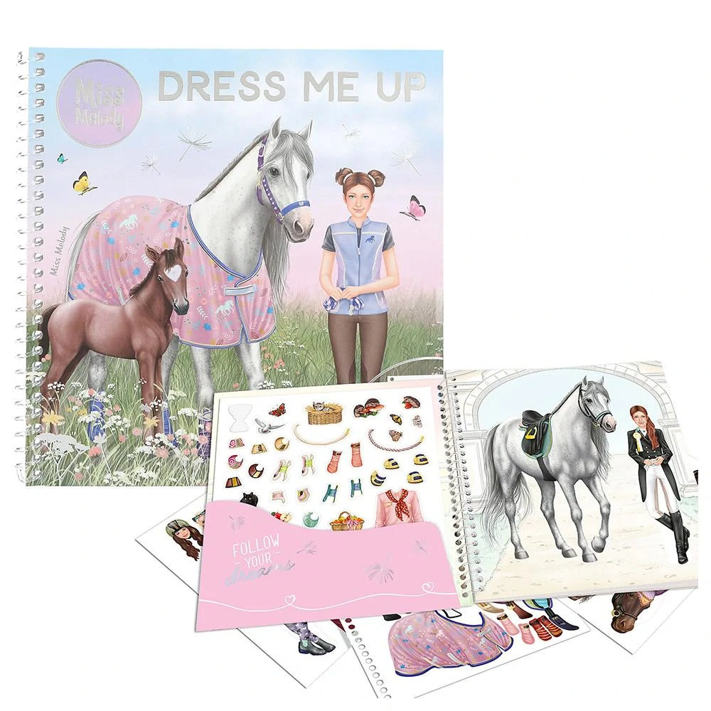 Miss Melody Kreativní sešit Dress Me Up se samolepkami