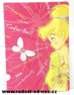 Sešit A4 čtverečky 80 stránek - Tinker Bell > varianta růžová