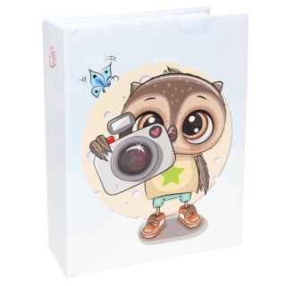 Dětské fotoalbum 10×15/300 Sovička – modré, bez popisek