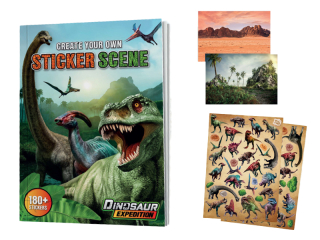 Kreativní sešit se samolepkami Dinosauři