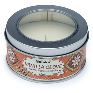 Goloka Svíčka v plechové krabičce Nag Champa Vanilkový háj