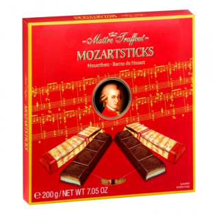 Mozart - hořká čokoláda s marcipánem a pisrácií, 200g
