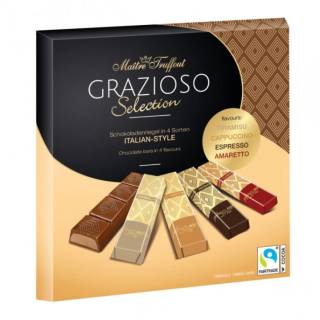 Grazioso - plněné hořké a mléčné čokoládové tyčinky 200g, mix příchutí