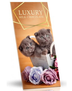 Mléčná čokoláda s mandlemi a malinami 175g - Kočičky