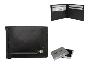 Dolarovka - pánská kožená peněženka se sponou, černá