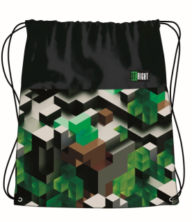 Sportovní vak na záda St.RIGHT Green 3D Blocks – sáček na přezůvky
