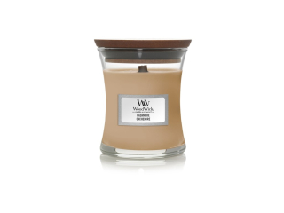 WoodWick Cashmere – malá vonná svíčka s praskajícím knotem 85 g