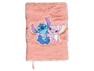 Lilo & Stitch plyšový zápisník růžový 22 × 16 cm