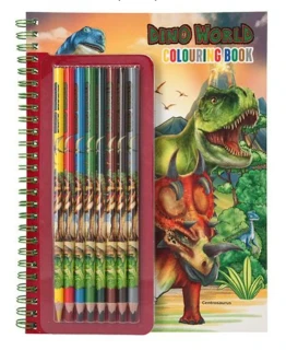 Kreativní omalovánky s dinosaury a 8 pastelkami