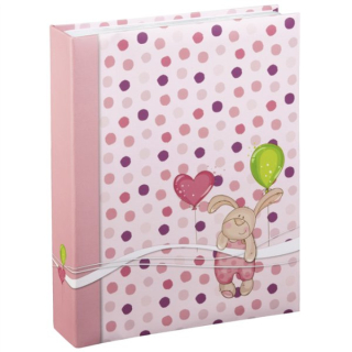 Dětské fotoalbum 10×15/200 Králíček – růžové zasunovací album pro holčičky