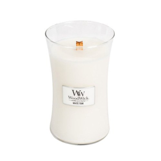 Svíčka WoodWick vysoká váza 609.5 g - Bílý teak