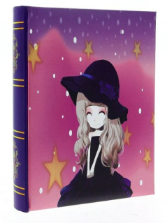 Fotoalbum 10×15/300 ANIME – růžovofialové s motivem dívky, popisky